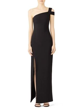 LIKELY One-Shoulder Black Maxi Gown Formal Dress Size 2